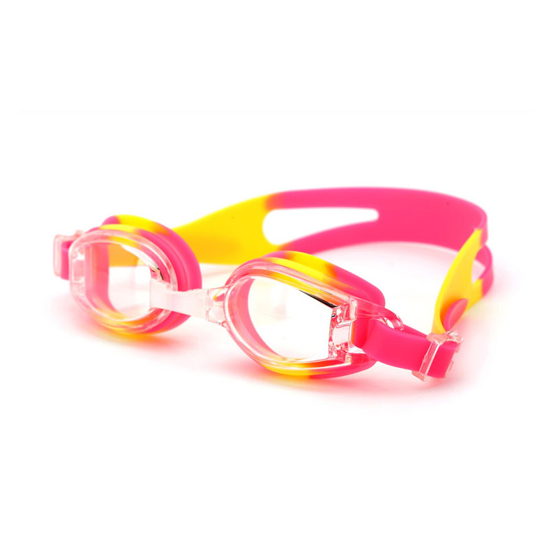 亿超儿童平光游泳镜 YC009玫黄 防雾防水 耐冲击 游泳配件