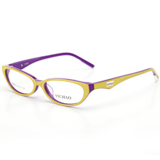 亿超FB5014C4黄紫 成品眼镜框  复古 男女同款板材眼镜
