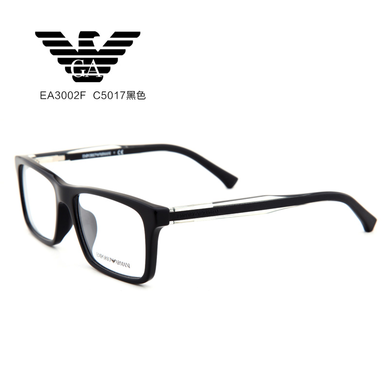 新品潮款 阿玛尼Armani男女同款板材EA3002Fc5017黑色眼镜