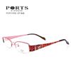 新品 宝姿经典金属合金 女款商务 半框 POF01908DP粉色眼镜