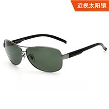 亿超太阳镜 YC9015枪色 男士专用 近视墨镜 大框 带度数的太阳镜