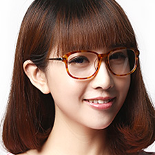亿超时尚板材合金女士休闲全框中码近视眼镜FB5028C05浅玳瑁