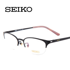 精工HC-2014黑色C193纯钛半框中码商务女士近视眼镜