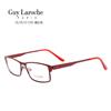 姬龙雪GL0512c06酒红色纯钛全框大码商务男士近视眼镜