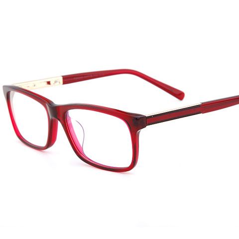亿超FB5042红色C12中码全框板材中性近视眼镜架