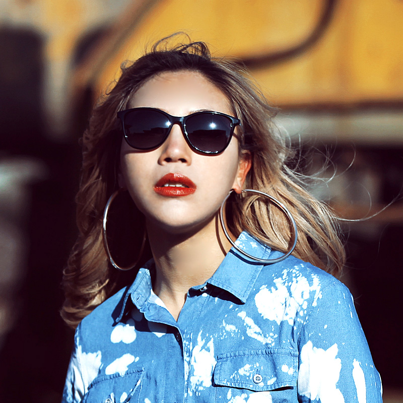 亿超 YC9710 通用 太阳镜 C1亮黑/灰