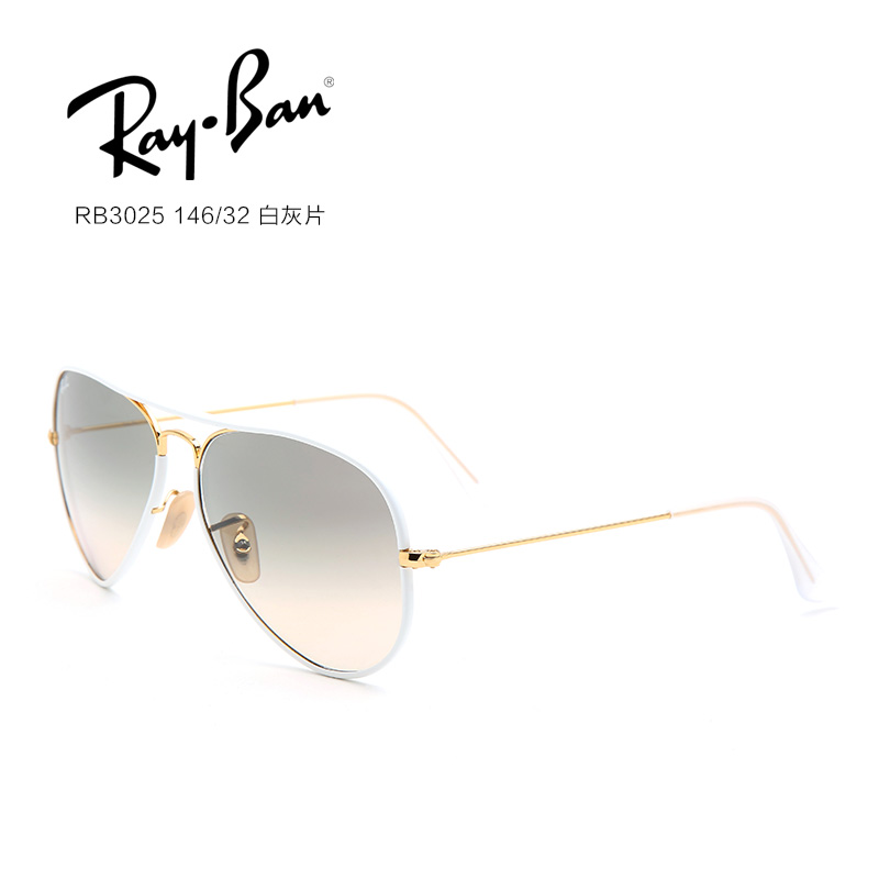 雷朋 RB3025-J-M 男士 太阳镜 146/32白/灰片
