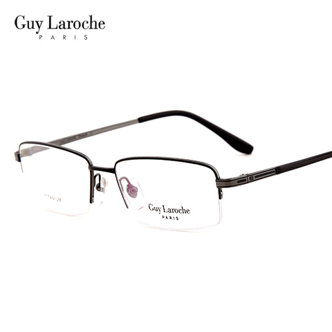 姬龙雪GL0515C04C商务纯钛半框大码男士金色近视框架