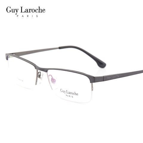 姬龙雪GL0516C04C商务纯钛半框大码男士银色近视框架