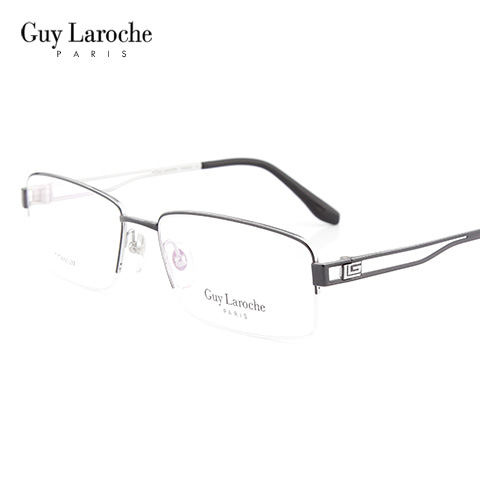 姬龙雪GL0518C04C商务纯钛半框大码男士金色近视框架