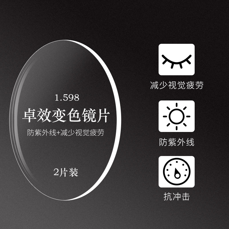 亿超卓效变色1.598超薄非球面变色镜片