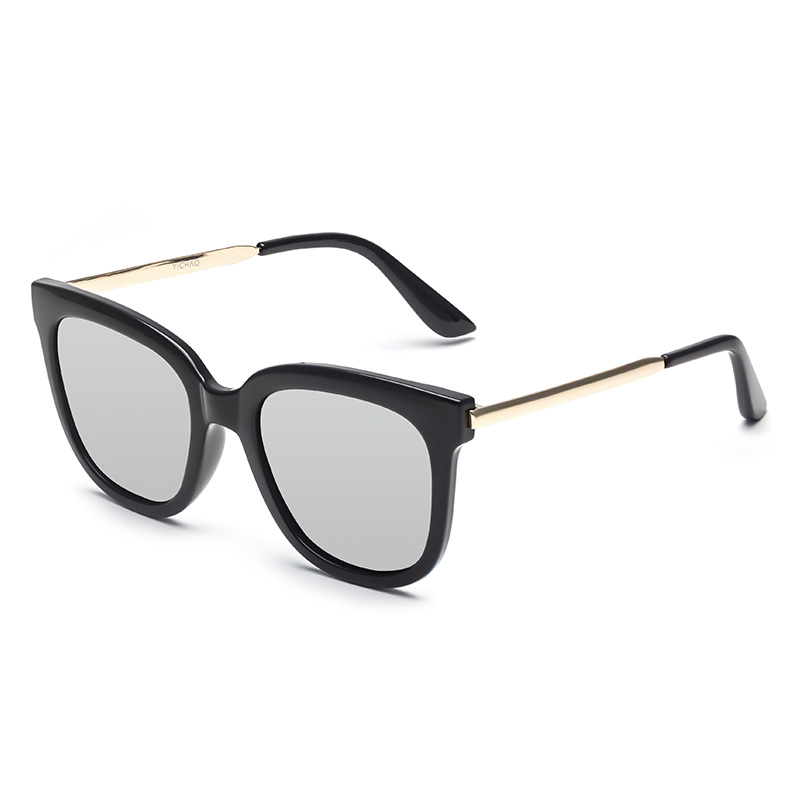 亿超儿童偏光太阳镜D7995  1C亮黑/银片