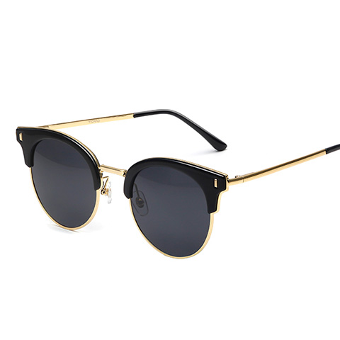 亿超 TR90+合金 偏光太阳镜 亮黑/灰片时尚款  D496C0277