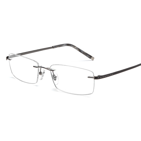 亿超 纯钛 无框眼镜框 枪色 商务男士 FG80033C03