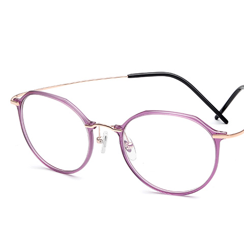 亿超 尼龙+钛 全框眼镜框 紫金色 潮流女士  FB6174C3
