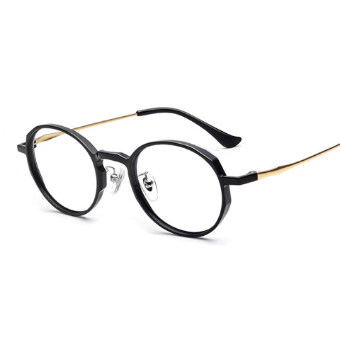 亿超 TR-90 全框眼镜框 亮黑金色 百搭男女款  FG80078C01