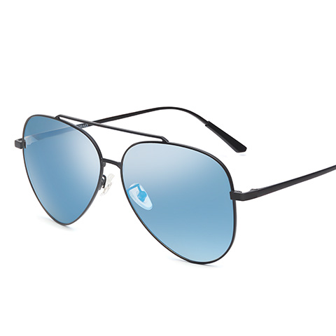 亿超TR90偏光太阳镜炫彩蓝片黑色简约男女通用YC9605C03