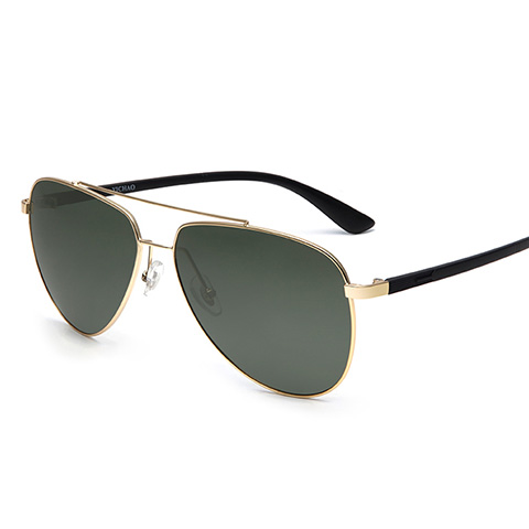 亿超合金+TR90偏光太阳镜墨绿片金色简约男女通用YC9601C04