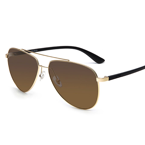 亿超合金+TR90偏光太阳镜灰片金色简约男女通用YC9601C05