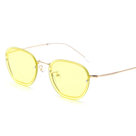 亿超 纯钛 无框眼镜框 金/黄片 潮流男女通用 38219C2