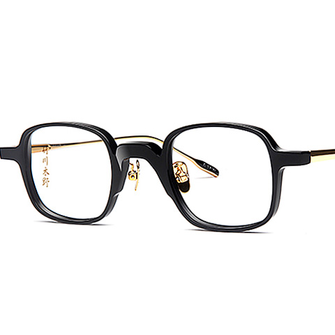 竹川木野 板材 全框眼镜框 黑框金腿 潮流男女通用 Z3633C01