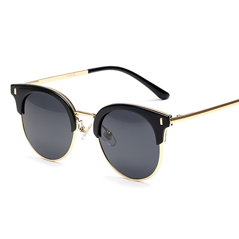 亿超 TR90 儿童偏光太阳镜 亮黑/灰片 复古时尚款 D7991C1