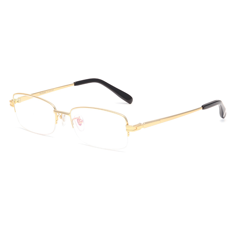 亿超 纯钛 半框眼镜框 金色 商务男士 FBH01080C01