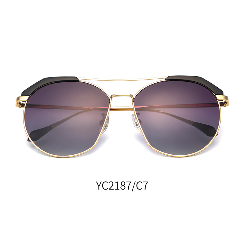 亿超眉线框黑金偏光太阳镜YC2187