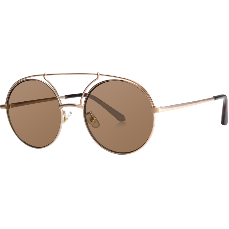 亿超欧美复古双梁太阳镜 男女通用YC2209C03暖柔茶