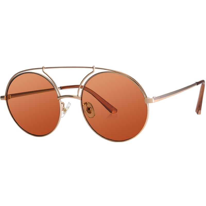 亿超欧美复古双梁太阳镜 男女通用YC2209C04热力橙