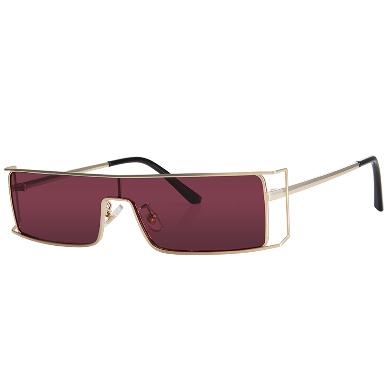 亿超个性款一体式骇客款太阳镜 男女同款YC2210C03极光金