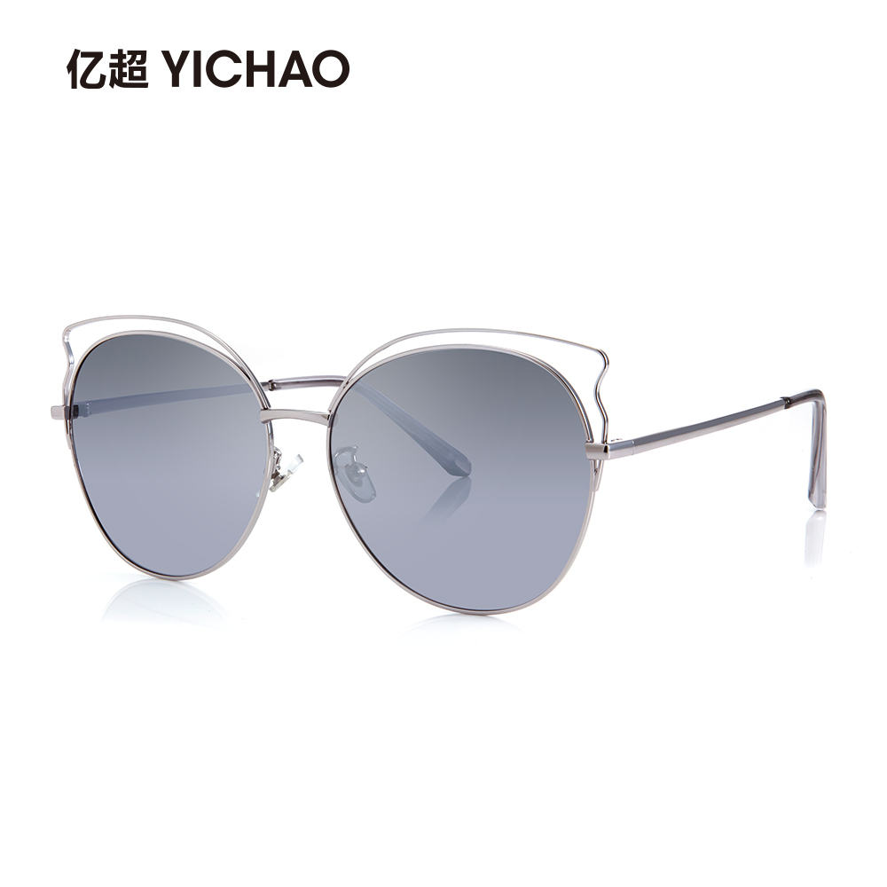 亿超新款太阳眼镜女时尚圆框偏光墨镜网红猫眼粉色复古韩版潮个性