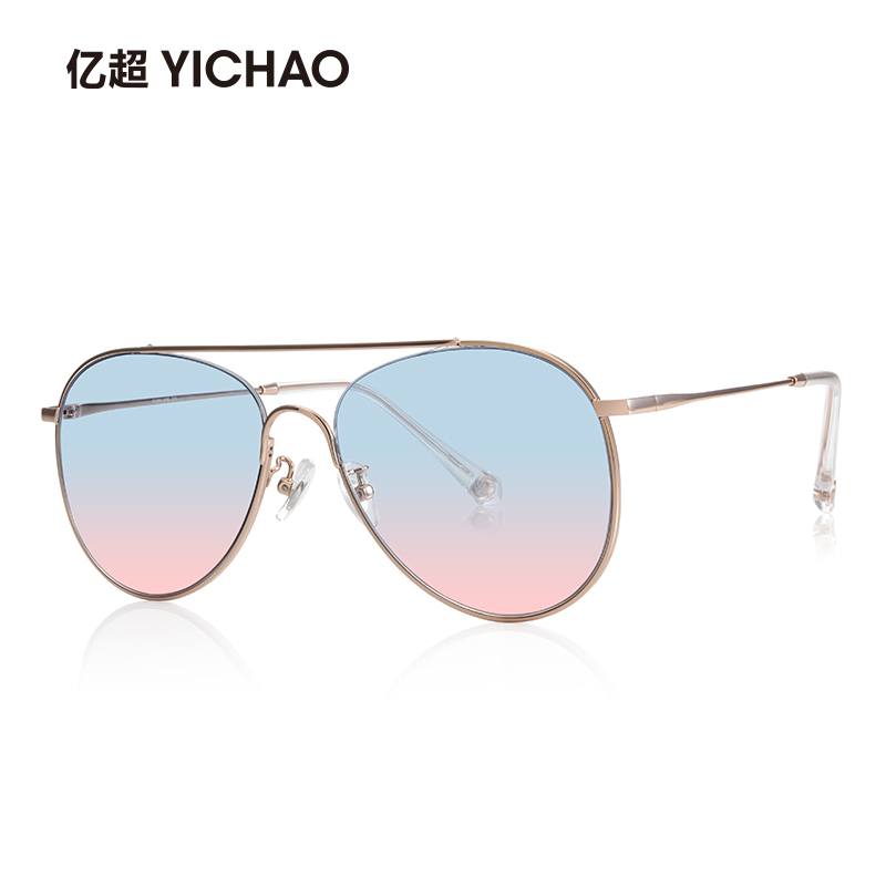 亿超新款复古女款蛤蟆双炫彩渐变偏光个性司机太阳镜男时尚墨镜潮