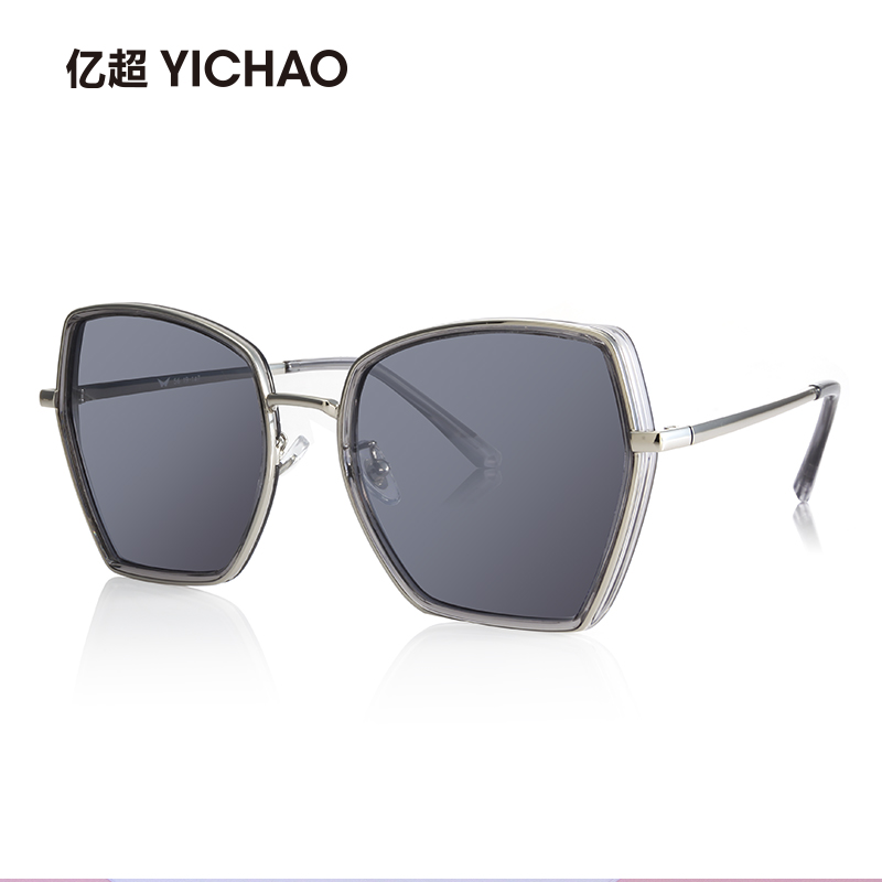 新品多边形复古大框偏光墨镜女网红潮金属墨镜2807女太阳镜男