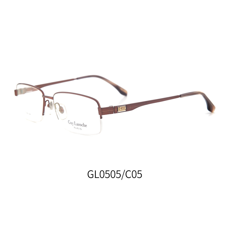 1.16姬龙雪纯钛GL0505 C05咖啡色 男士眼镜框