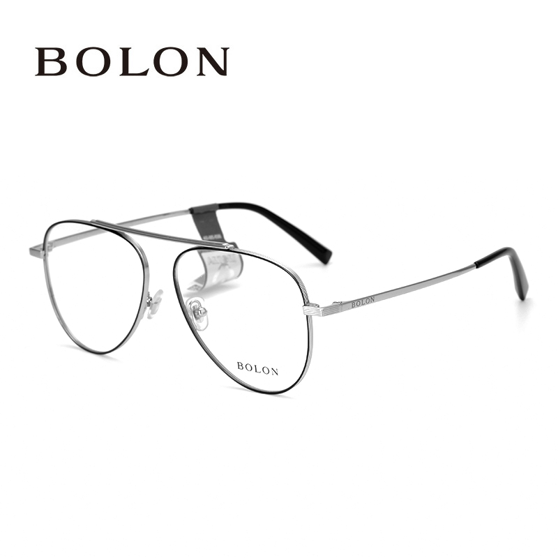 暴龙合金BJ7036  B12黑银  蛤蟆镜近视镜框男女同款
