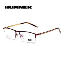 悍马 HM99016 男士 眼镜框 BN暗红/金