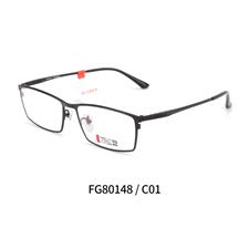 亿超纯钛FG80148 男士全框眼镜架  C01黑色