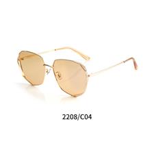 精品太阳镜YC2208多边形C04金色时尚太阳镜女士