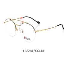 亿超FB6248c18黑金男女通用潮款半框眼镜架