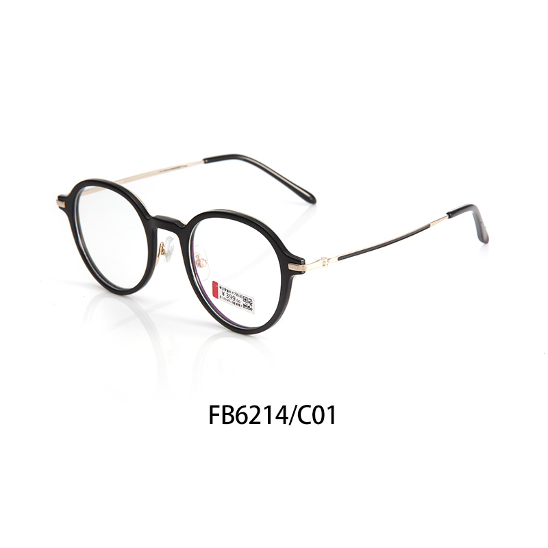 亿超FB6214c1亮黑金男女通用潮款全框眼镜架