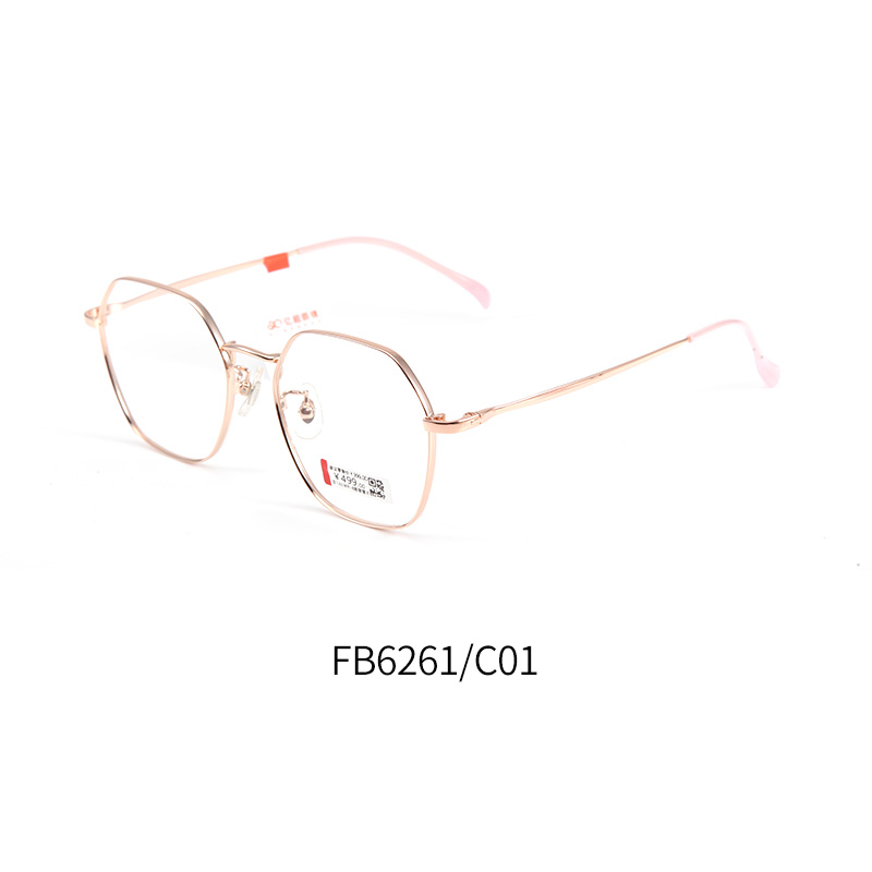 亿超钛FB6261玫瑰金男女通用款眼镜框