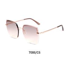 亿超精品太阳镜7086 C6玫瑰金/浅渐茶片