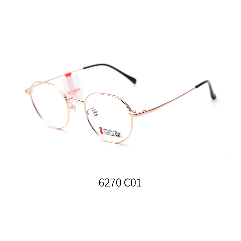 亿超宽边时尚钛合金FB6270 C1玫瑰金眼镜框